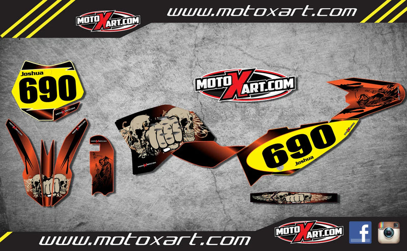 KTM 50 Custom Graphics REAPER STYLE Full Sticker Kit (2009-2015)