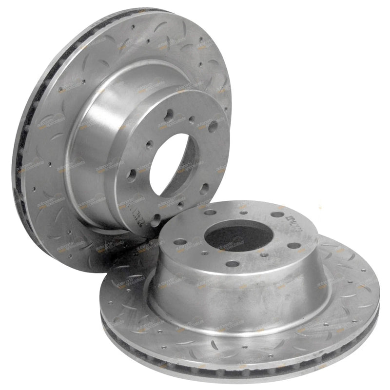 Holden Commodore VR VS 2 x Front Dimpled+Slotted Brake Rotors (1993–1997)