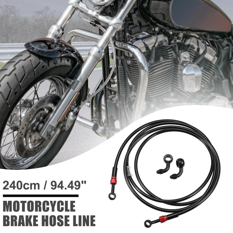 Motorcycle Braided Line Clutch Tube 240cm Black 28 90 Brake Hose