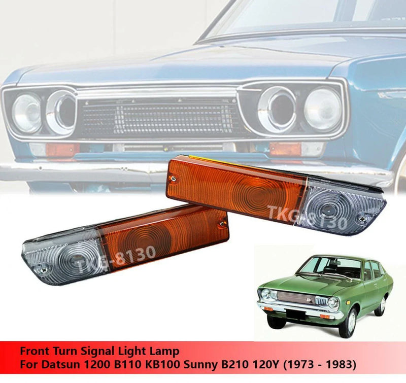 Datsun 1200 B110 B210 2 x Front Turn Signal Lights (1970-1973)