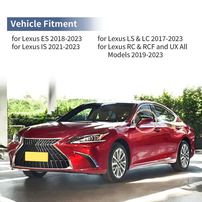 Lexus ES Gloss Black Left Right Mirror Cover Caps (2018-2023)