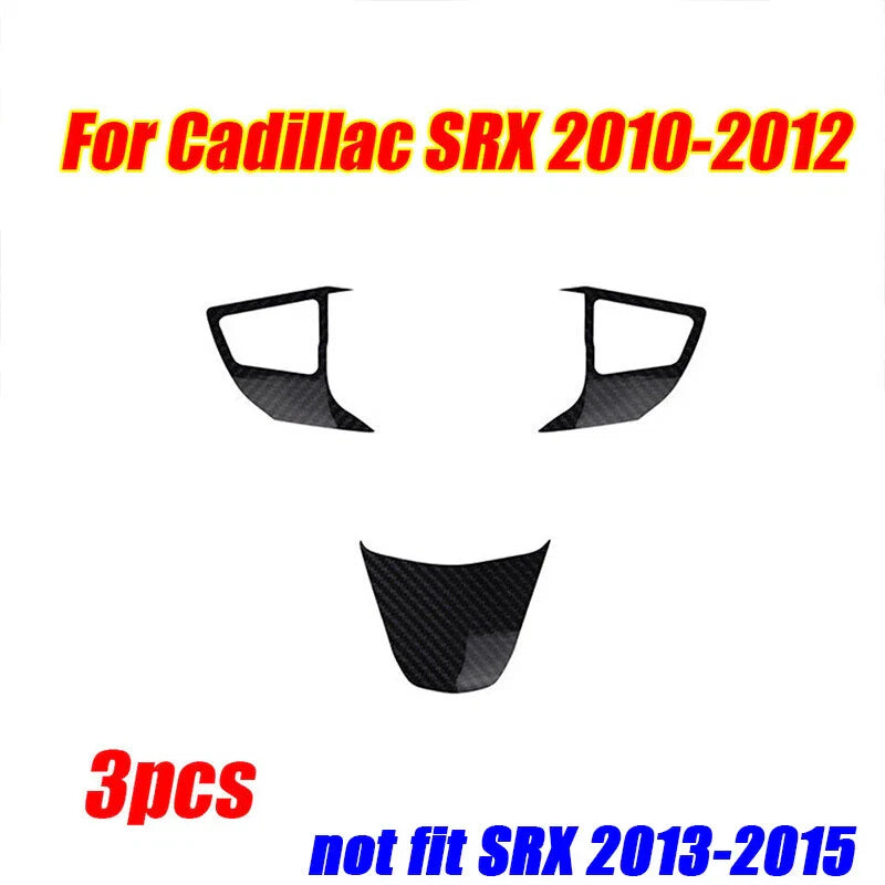 Cadillac SRX 3x Carbon Fiber ABS Steering Wheel Cover Trim (2010–2012)
