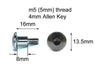Yamaha TDM R6 Inox carenatura / 2 x / Bulloni M5 x 16mm Con 8mm Spalla