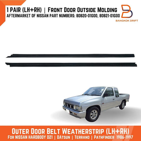 Nissan Navara D21 Outer Weatherstrip Front Door Glass Belt Rubber Seal