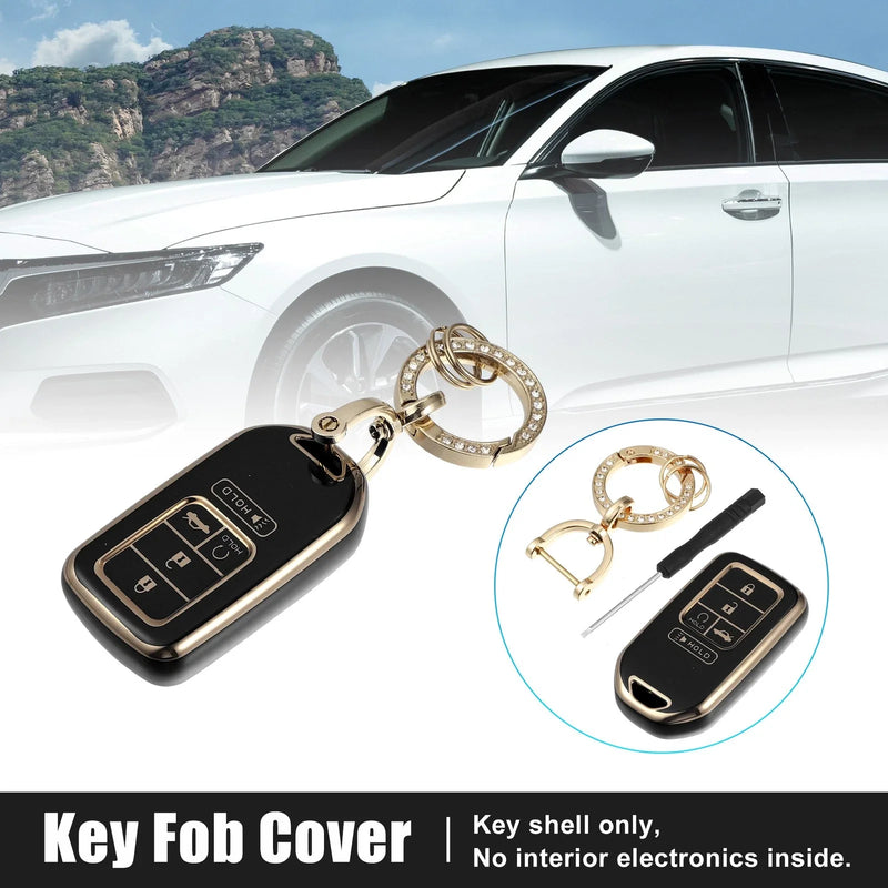 Honda Accord, Civic - 5 Button Remote Control, Black Key Fob Case