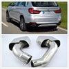 BMW F15 X5 (2014-2015) 2 x Muffler Pipes Steel Rear Bumper Exhaust Tips