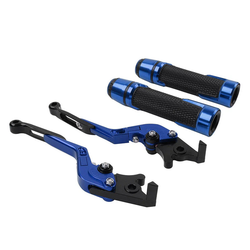 BMW F650GS Blue Brake Clutch Lever Handlebar Grip Set (2002-2007)