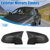 BMW Pair Door Wing Rearview Side Mirror Cover Cap Carbon Fiber Pattern