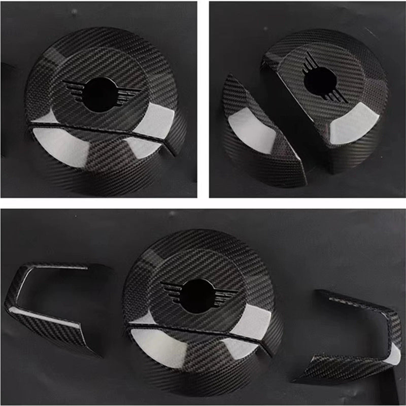 Mini Cooper Carbon Fiber Steering Wheel Center Cover Trim Kit (2010-2016)