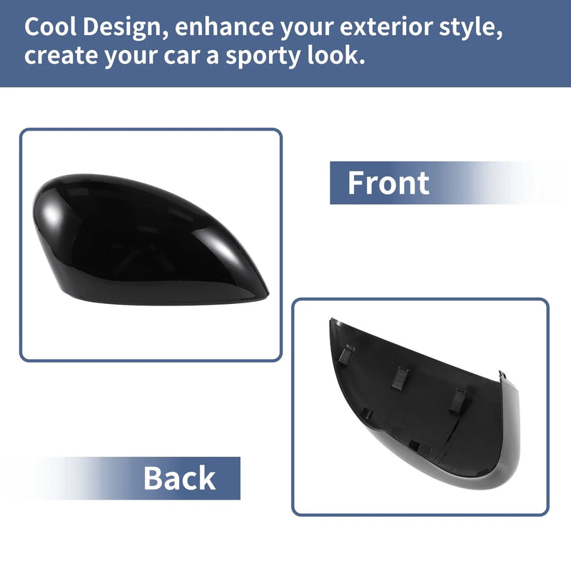 Ford Fiesta Gloss Black Left Right Mirror Cover Caps (2008-2017)