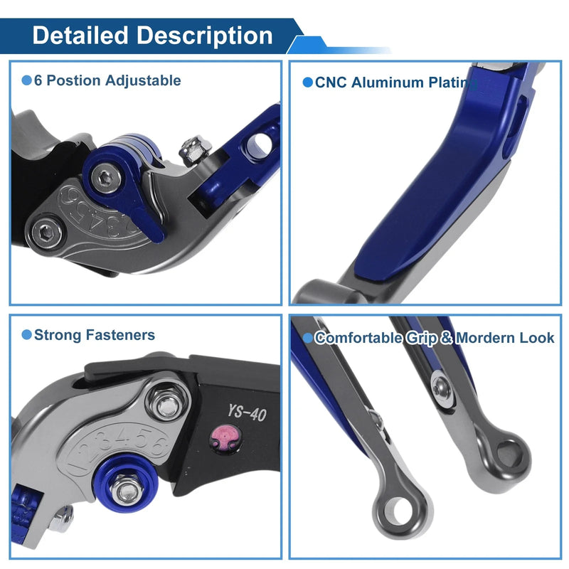 Honda CBR600RR (2007-2016) - Titanium Blue Adjustable Brake Clutch Levers