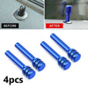 Car / Truck Auto Parts 4 x Pcs Blue Aluminum Door Lock Knob Pins