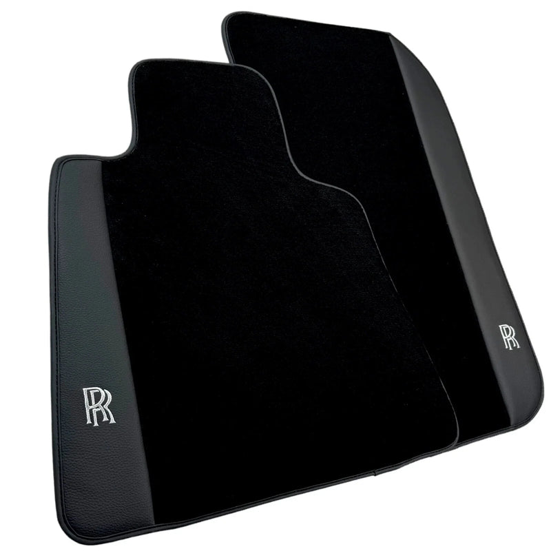 Rolls Royce Dawn (2016-2023) 2 x Black Leather by AutoWin Black Floor Mats