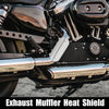 Motorcycle Silver Tone Exhaust Muffler Pipe Heat Shield Set