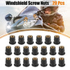 Motorcycle Windshield Screws Bolts Nut / 20pcs M6 6mm / Convex Black Rubber