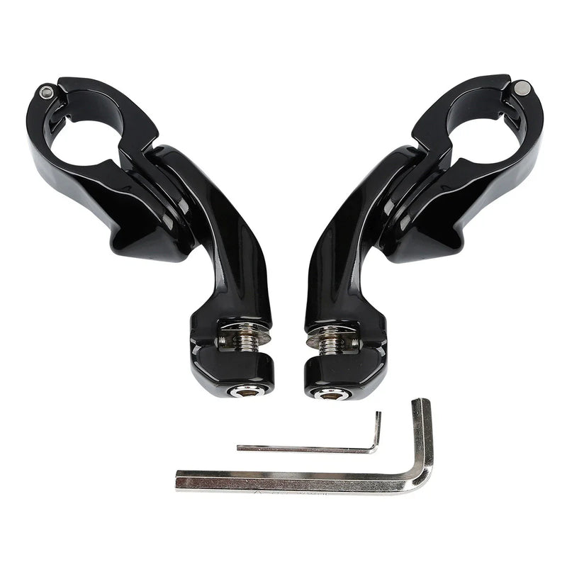 Harley 1 1/4'' Adjustable Engine Guards Footpeg Short Angled