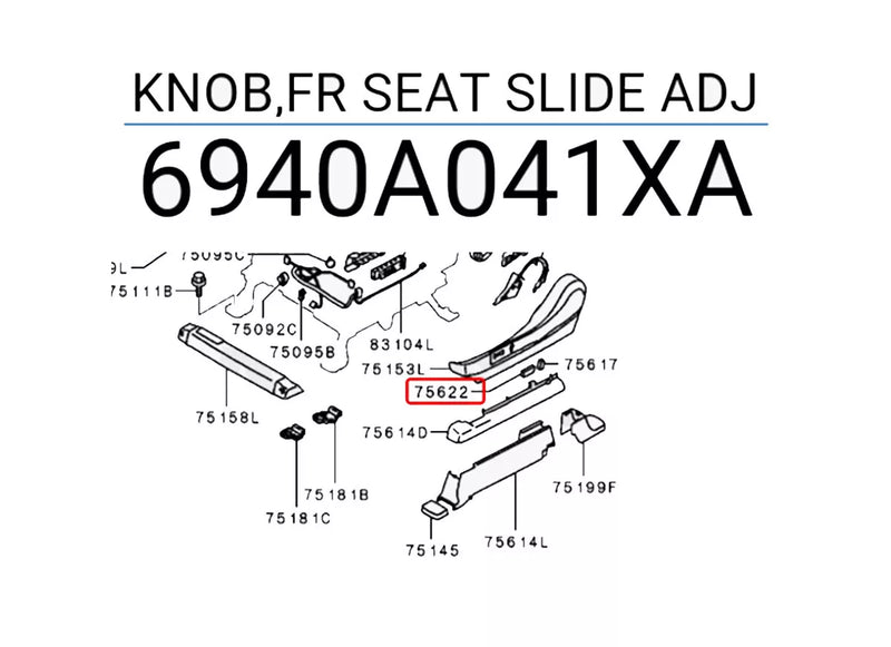 L200 Triton Front Seat Slide Adjuster Knob (2005-2014)