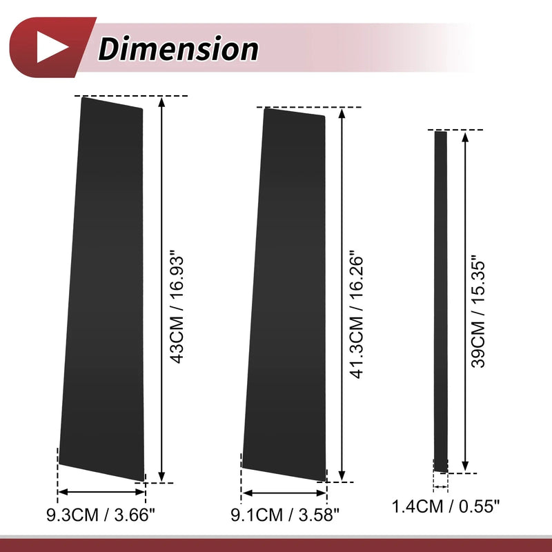 Ford Explorer (2020-2023) Black 6 Pcs Door Pillar Window Trim