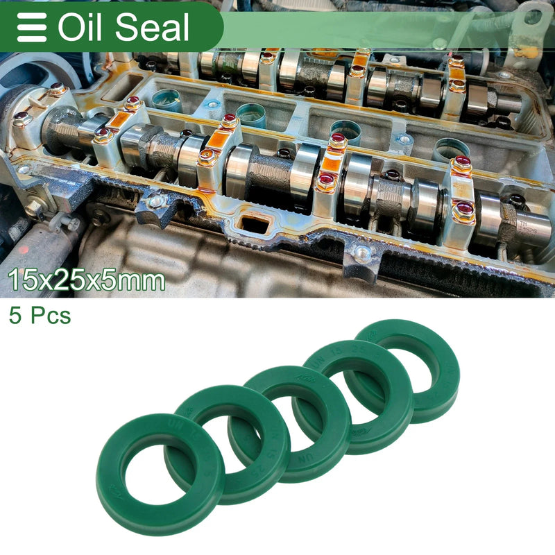 Make Model Oil Seal / 15x25x5mm / Rotary Shaft Seal TPU 5 Pcs