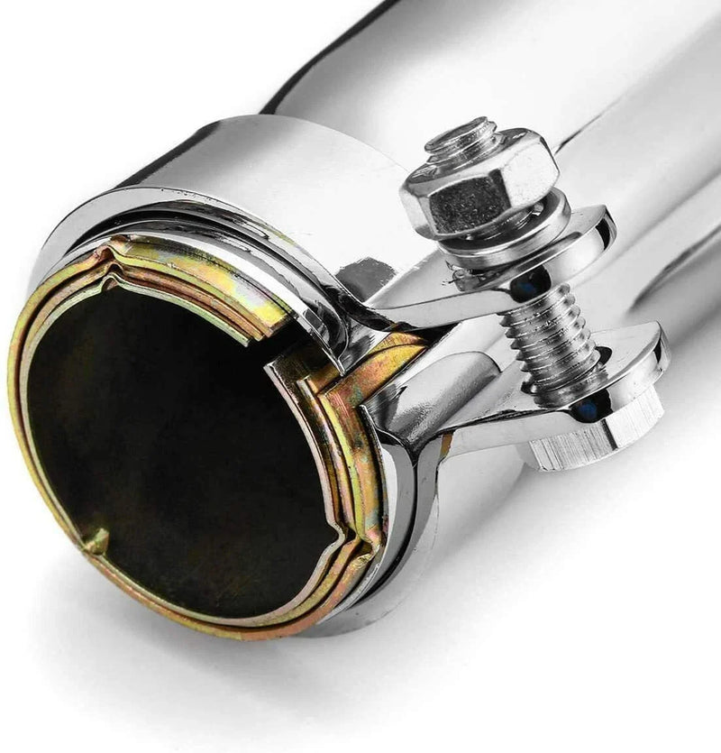 Cafe Racer Chopper Chrome Motorcycle Tapered Exhaust Pipe Muffler Slip-On