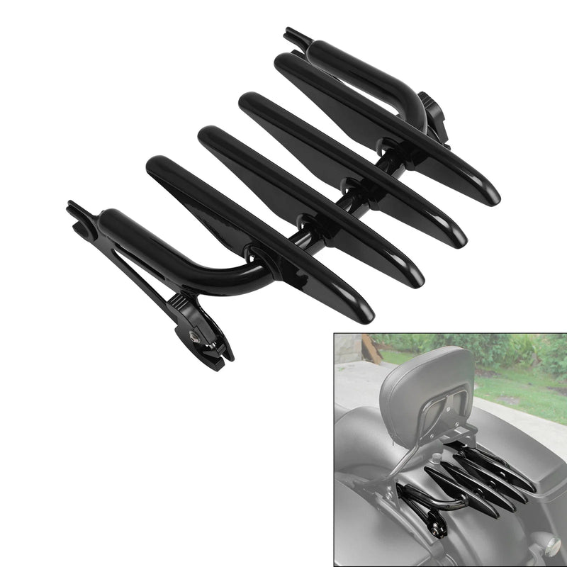 Harley Touring Road King Glide Black Detachable Stealth Luggage Rack (09-24)