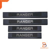 Dual Cab Ranger Door Entry Guard Kick Plate Sill Cover Black Chrome (12-25)