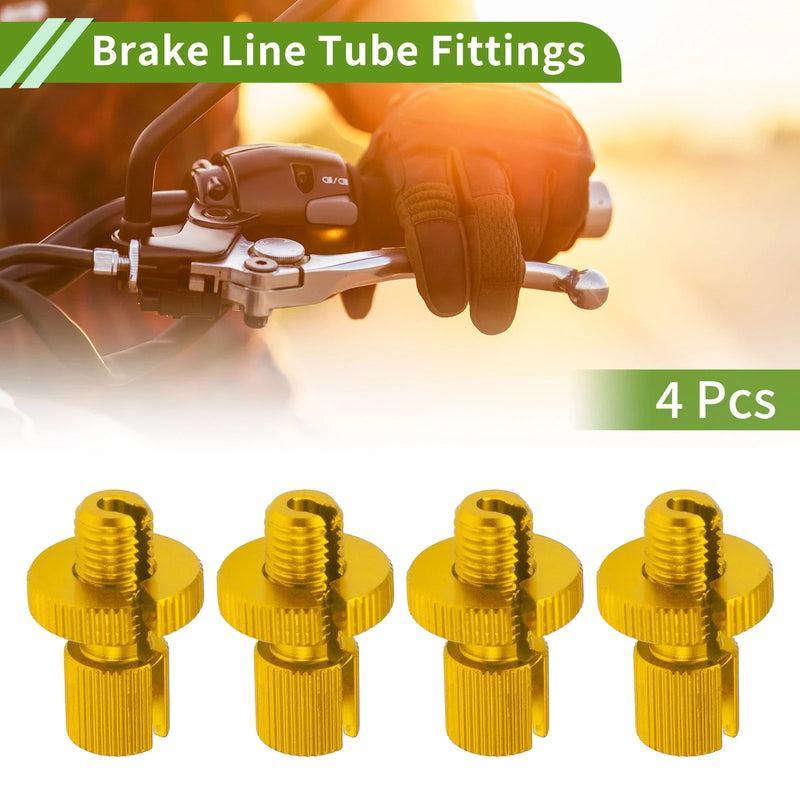 Motorcycle 4 x M10 Aluminum Clutch Brake Cable Adjuster Screw Gold Tone