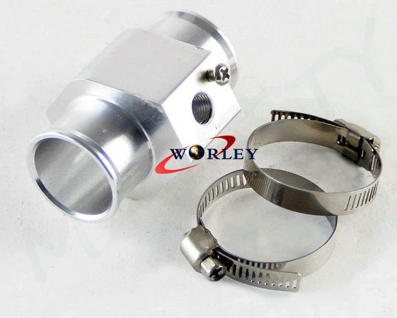 Radiator Hose Connector + Clamps 30MM Water Temp Sensor Alloy Adaptor