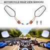 Rear View Mirrors M8/M10 Orange Aluminum Alloy Plastic 1 Set