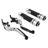 Suzuki GSXR600 / 750 Silver Extendable Brake Clutch Lever Grips Set (2006-2019)