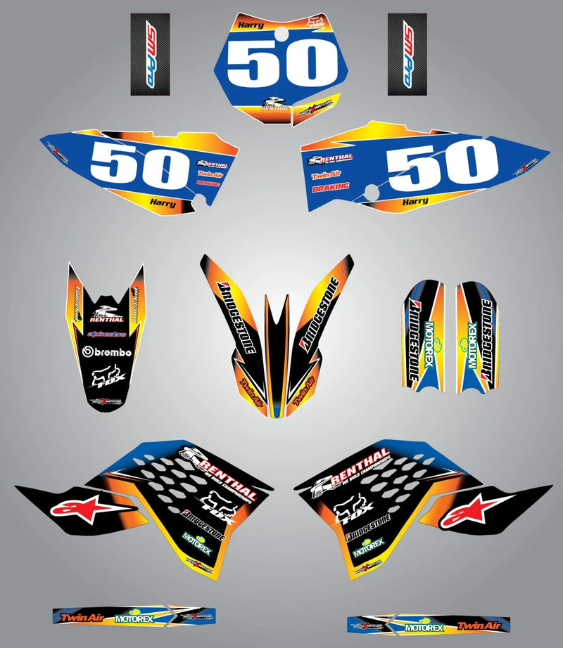 KTM 65 (2009-2015) - Sunrise Style Sticker Kit Full Graphics Custom Kit