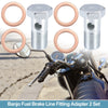 Motorcycle 2 x M14x1.5 35mm Hollow Screws with Washers