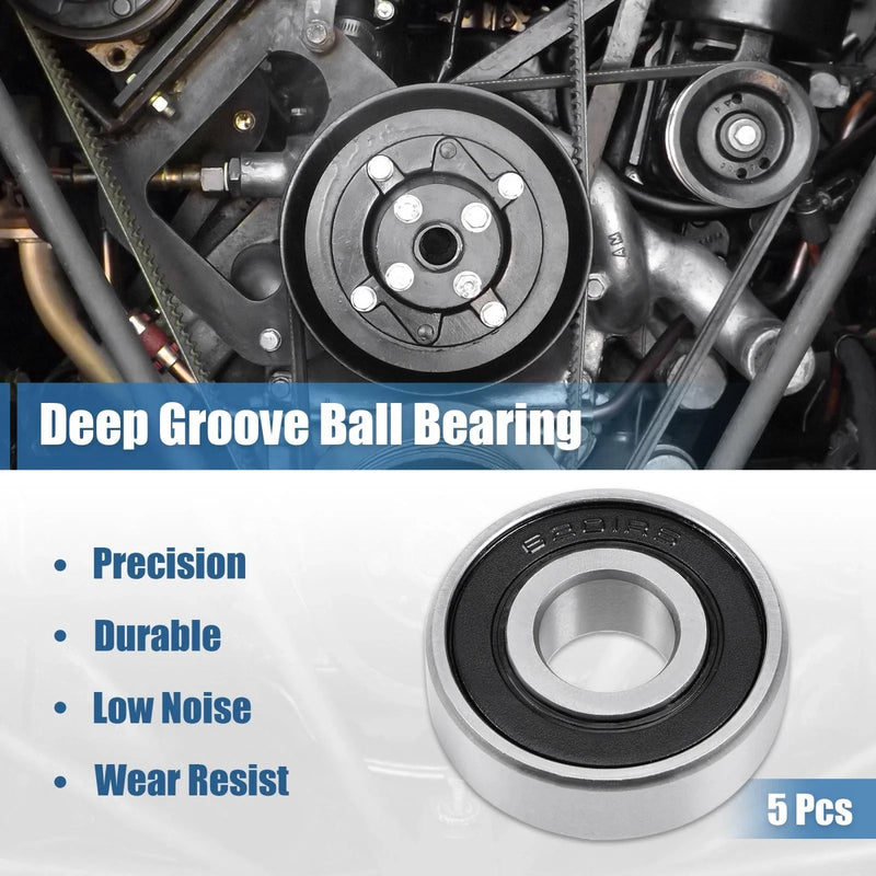 Equipment 12mmx32mmx10mm Deep Groove Ball Bearing 5pcs Sealed Chrome Bearings