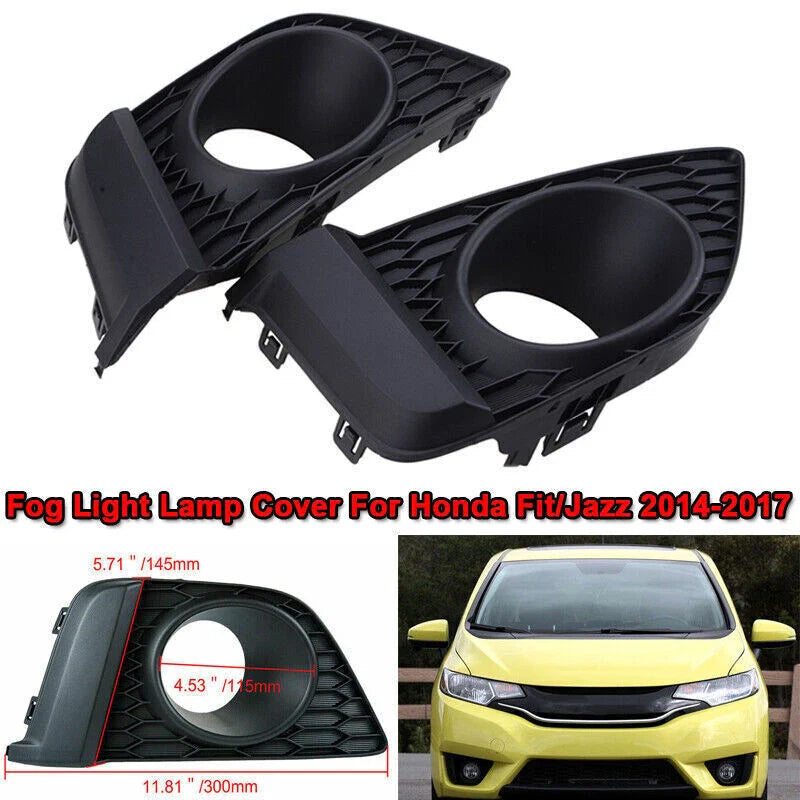 Honda Fit Jazz 2 x Front Bumper Bezel Fog Light Lamp Covers (2014-2017)