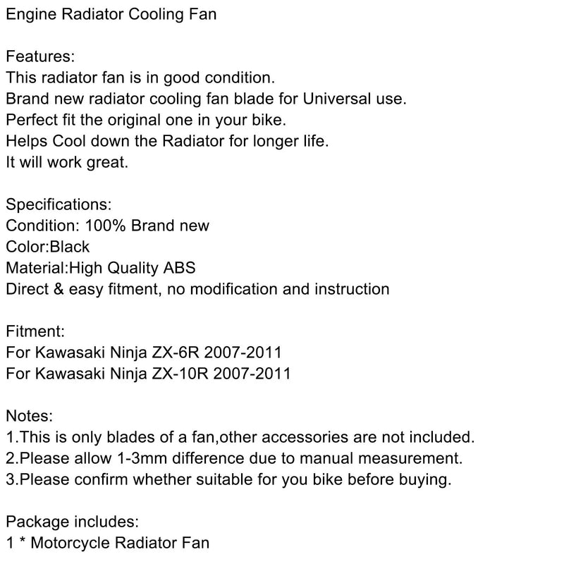 Kawasaki Ninja ZX-6R, ZX-10R Radiator Fan Blade (2007-2011)