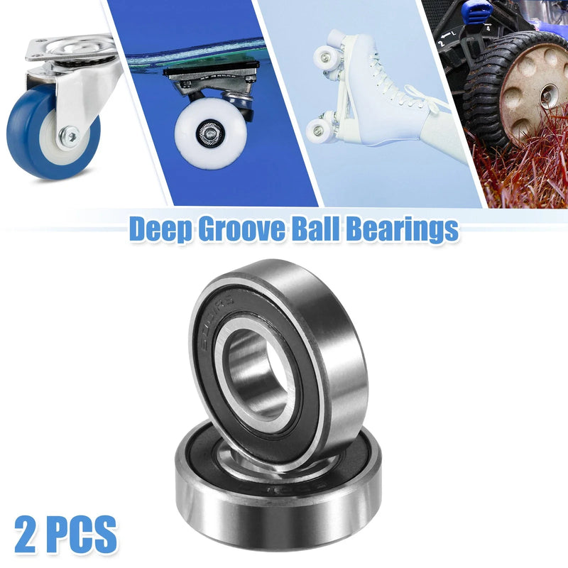 Vehicle 2 x Bearings 12x28x8mm Double Rubber Sealed Ball Bearings