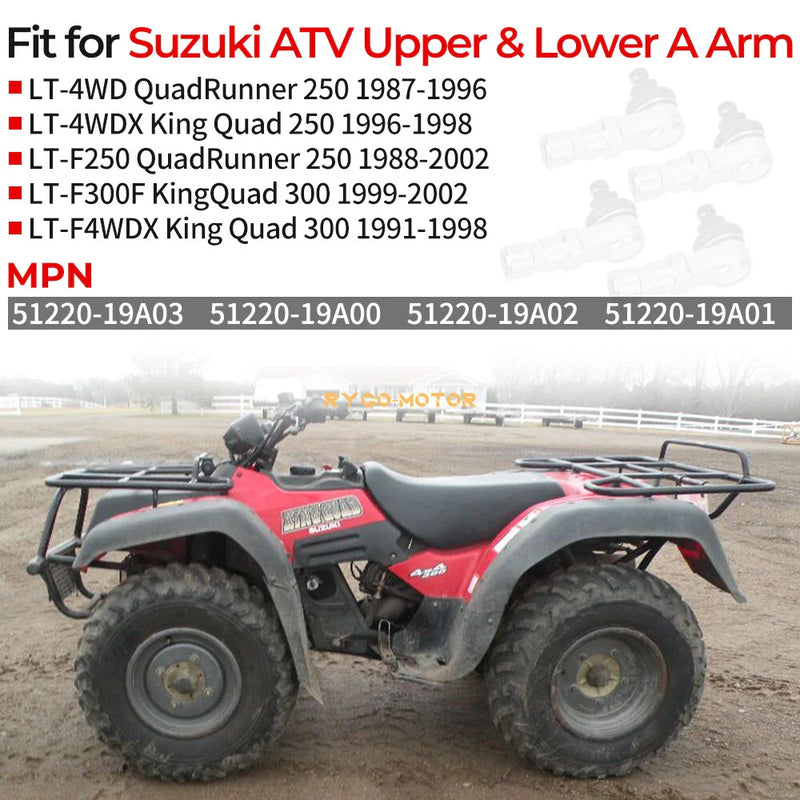 Suzuki Quadracer LT250R LT500R 4pcs Lower Ball Joints