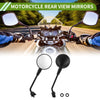 Motorcycle Round Handlebar Mirrors Black Iron Plastic Rear View Mirrors M8