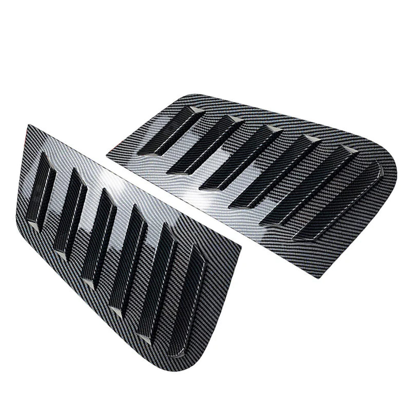 VW Polo 2001-2009 Carbon Fiber Black Rear Window Louver Vent Cover Trim