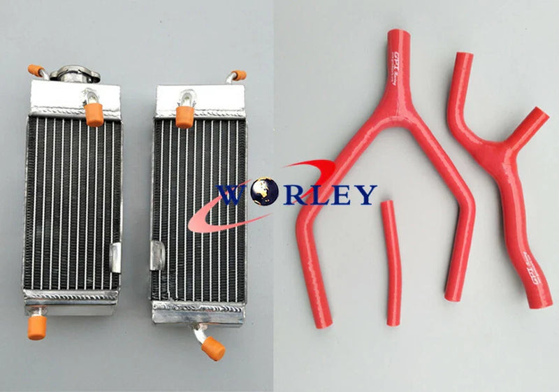 Yamaha YZ125 Aluminum Radiator & Blue Hose (1989-1992)