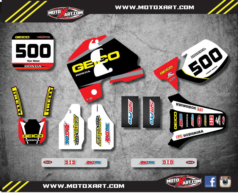 Honda CR 500 (1989-2001) - SONIC STYLE Decals Custom Graphic Kit