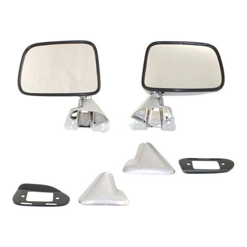 Manual Side View Mirrors Chrome Pair Set for 87-88 Toyota