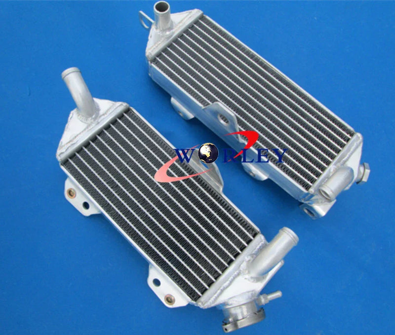 Kawasaki KX250 Aluminum Radiator + Blue Silicone Hose (1988-1989)