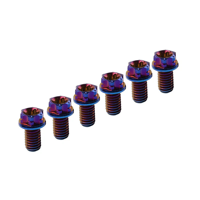 Motorcycle Bike 6pcs M8x40mm Titanium Torx Head Flange Bolts