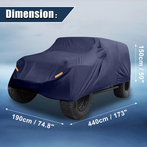 Jeep Wrangler JK JL 2 Door 2007-2021 Waterproof Navy Blue SUV Car Cover
