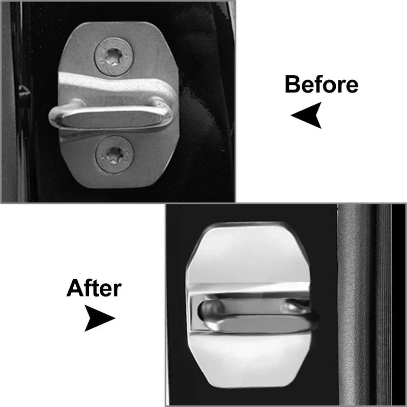 BMW F40 F45 G20, Benz C-Class, Maserati Silver Car Door Lock Protective Cover
