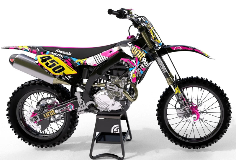 Kawasaki KLX 110 Custom Decal Kit RUSH Style (2000-2009)