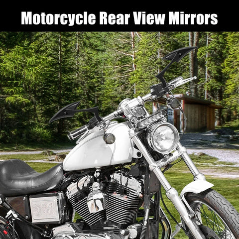 Harley Davidson Black Pair 8mm 10mm Motorcycle Left Right Rear View Mirror