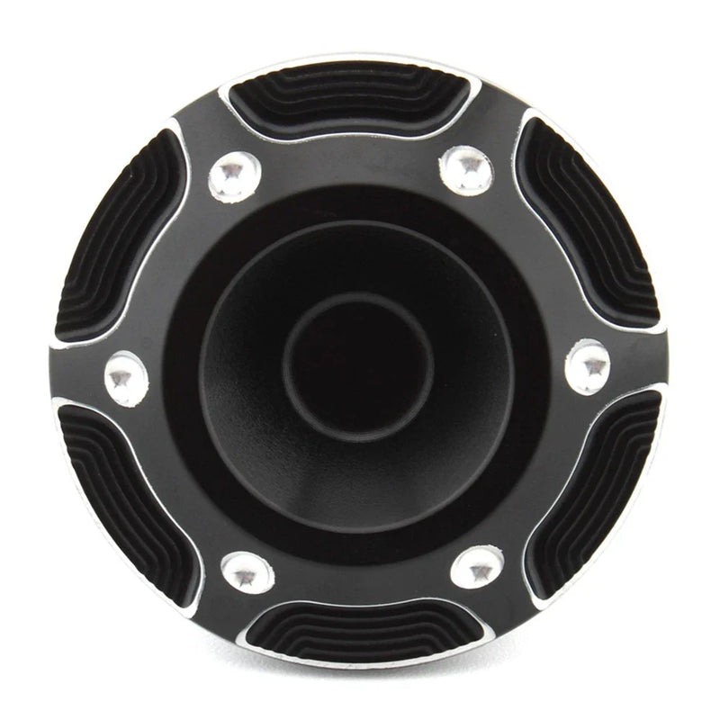 Harley X350 Black & Silver Frame Hole Cover Caps