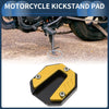 Motorcycle Kickstand Pad 1 Set Kick Stand Aluminum Alloy Gold Tone